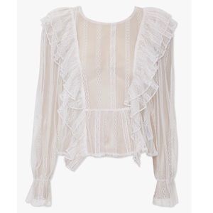 Ruffled Lace-Trim Top